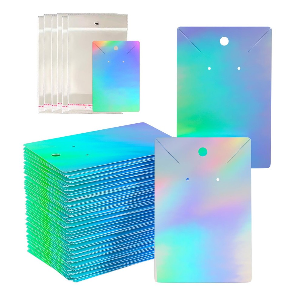 Holographic Earring Card Holder Paper Tags for DIY Ear Studs Necklace Jewelry