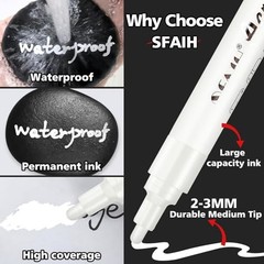 Paint Markers Pens – 4 Pack 2-3MM Medium Tip Acrylic out Markers for White