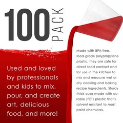 3oz (90ml) Graduated Plastic Measuring Cups, 100 Cups & 25 Mixing Sticks, Paint