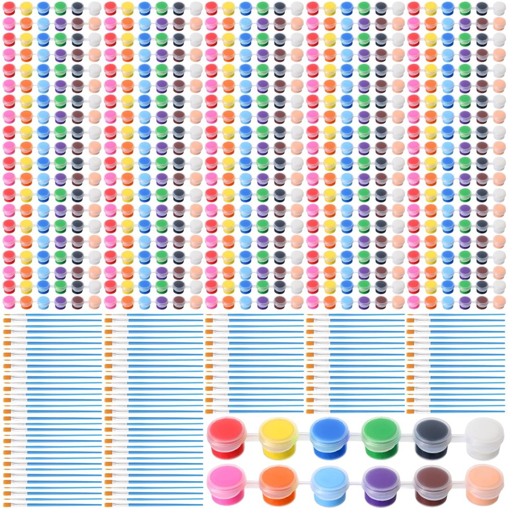 150 Sets Mini Acrylic Paint Set 1400 Pcs 12 Colors Acrylic Painting Strips 10…