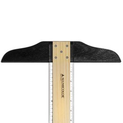 Alumicolor Wood/Acrylic Calibrated T-Square for Art, 36IN, Natural Wood Color