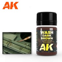 AK Interactive AK045 Dark Brown Wash For Green Vehicles Enamel 35ml – US