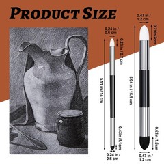 12 Pcs Double-Head Artist Blending Sponge Pen Detail Blending Stump Sketch Brush