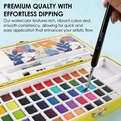 50 Colors Premium All-In-One Water Color Paint Set – Detail Paint Brush Included