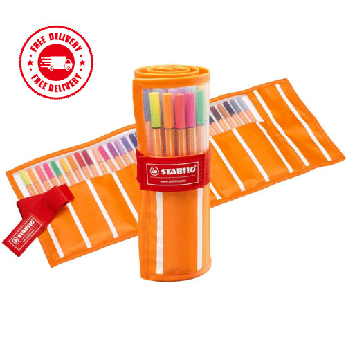 STABILO Fineliner point 88 – Rollerset of 30 – Assorted Colors including 5 Ne…