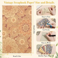 300 Sheets Vintage Scrapbook Paper 5.1×3.1 Inch Mixed Special Decorative…
