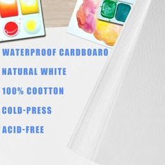 120 Sheets 100% Cotton Watercolor Paper Bulk, 8.5″ x 11″ 140lb/300 GSM Cold P…