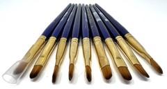 Lot of 9 Robert Simmons Sapphire Professional Artist Paint Brush S67 6 Filbert