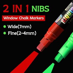 Window Chalk Markers for Cars Glass Washable, 8 Colors Jumbo Liquid Chalk Mar