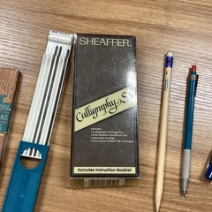 Vintage Drafting & Calligraphy Lot – Sheaffer Pen Set, Eagle Turquoise 6H Leads