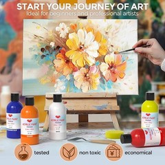 Smallbudi 18 Colors Acrylic Paint Set 250ml Non-Toxic