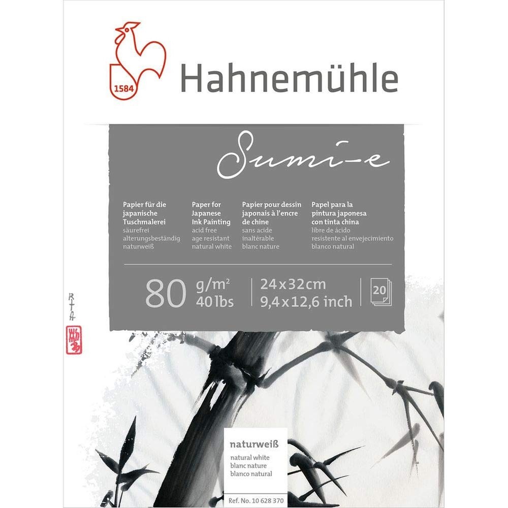 Hahnemuhle Sumi-e 80gsm Paper – 24 x 32cm, White,10 628 370
