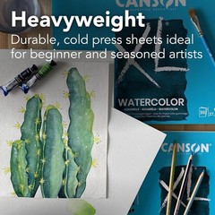 Watercolor Paper Pad Heavyweight White 9×12 inch 30 Sheets Foldover Binding