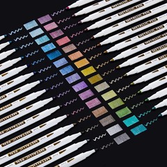 30 PCS Metallic Marker Pens Paint Fine Point DIY Art Calligraphy Scrapbook