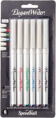 2882 Elegant Writer 6 Medium Calligraphy Markers Set, Assorted Colors