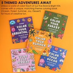 Grabie Coloring Kit, Acrylic Gel Pens Set with Book, Summer Colors