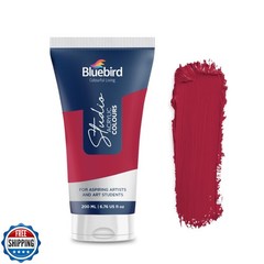 BLUEBIRD Studio Acrylic Paint Tube – Vermilion 6.76 Fl Oz / 200ML – For DIY C