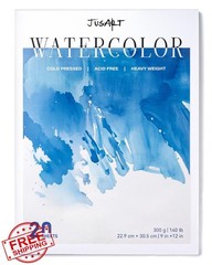 JusArt Light Blue Cover watercolor paper pad 9×12 300gsm