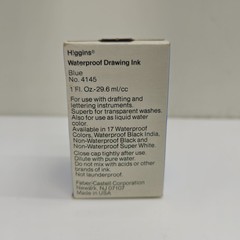 Higgins Waterproof Ink Blue 1 Fl Oz + Faber-Castell XF 0.7mm HB Leads