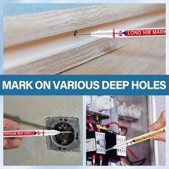 80 Pcs Multi-purpose Deep Hole Marker Pens Long Head Drill Deep Nib Marker Wa…