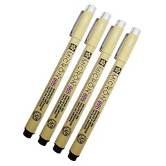 Permanent Pigment Ink Black Writing Instruments Pack of 4 Water Resistant