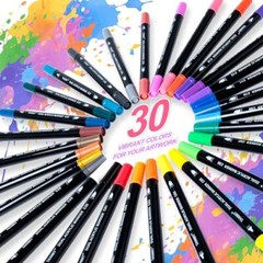 30 Colors Acrylic Paint Pens, Dual Tip Acrylic Paint Markers with Brush Tip