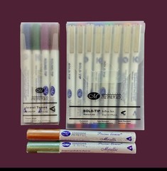 2 Pks Creative Memories Markers + 2 Metallic Pens Sage & Copper Made in Japan