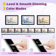 A4 Light Box for Tracing and Drawing, Ultra-Thin Copy Board with Adjustable Brig