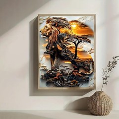 Diamond Art Kits for Adults, 5D Full Drill Lion Diamond Painting Kit, Easy DIY