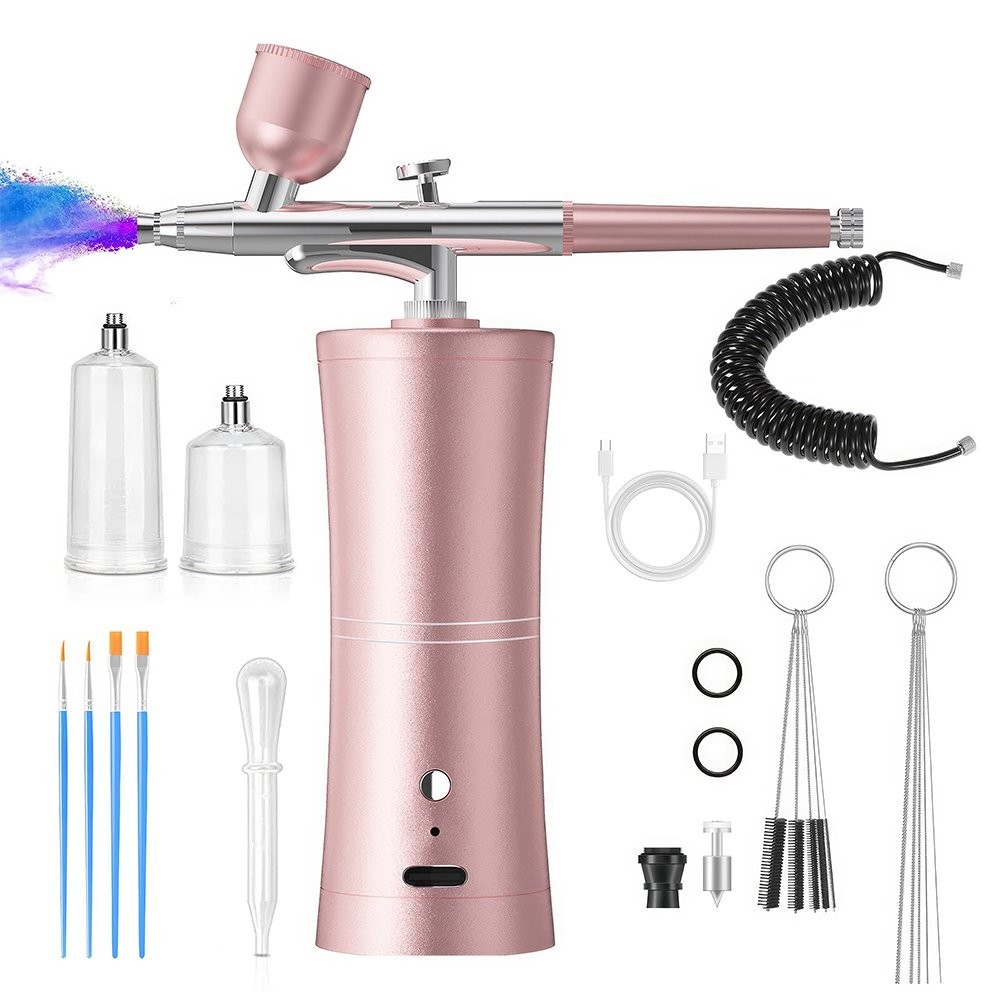 Rechargeable Cordless Airbrush Compressor Kit Portable Handheld Airbrush Gun Set