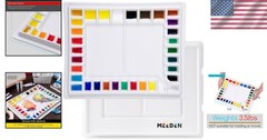 Pro Ceramic Paint Palette, 13.5″ Large Mixing Tray, 33-Well Porcelain, Washable