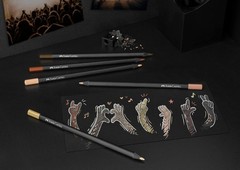 Black Edition Ergonomic Skin Tone Colored Pencils – Set of 12 for Portraits