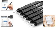 Water Resistant Ultra Fine Tip Black Ink Pens for Artists and Writers