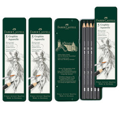 Faber Castell Graphite Aquarelle Pencil Set 3 Pack 5 Piece Each Water Soluble