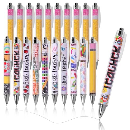20 Pack Teacher Appreciation Gel Pens, Cute Retractable Ballpoint Pens with