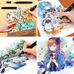 168-Color Dual-Tip Brush Marker Set with Case
