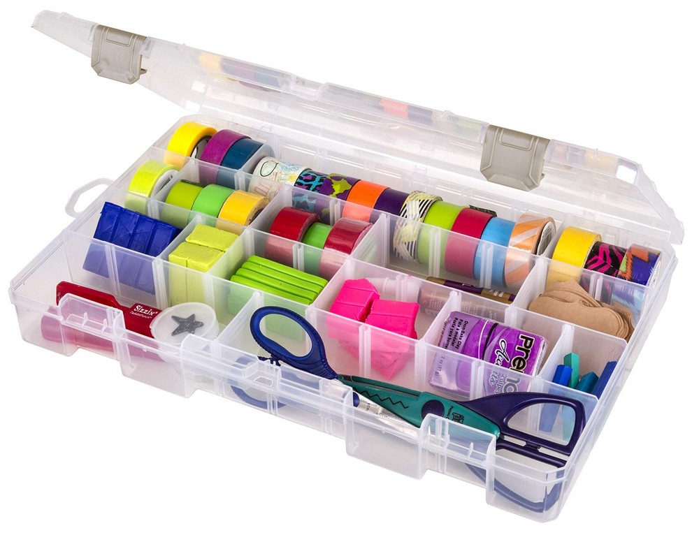 Storage Box 14.125 x 9 Clear Plastic Craft Organizer Dividers ArtBin Large Case