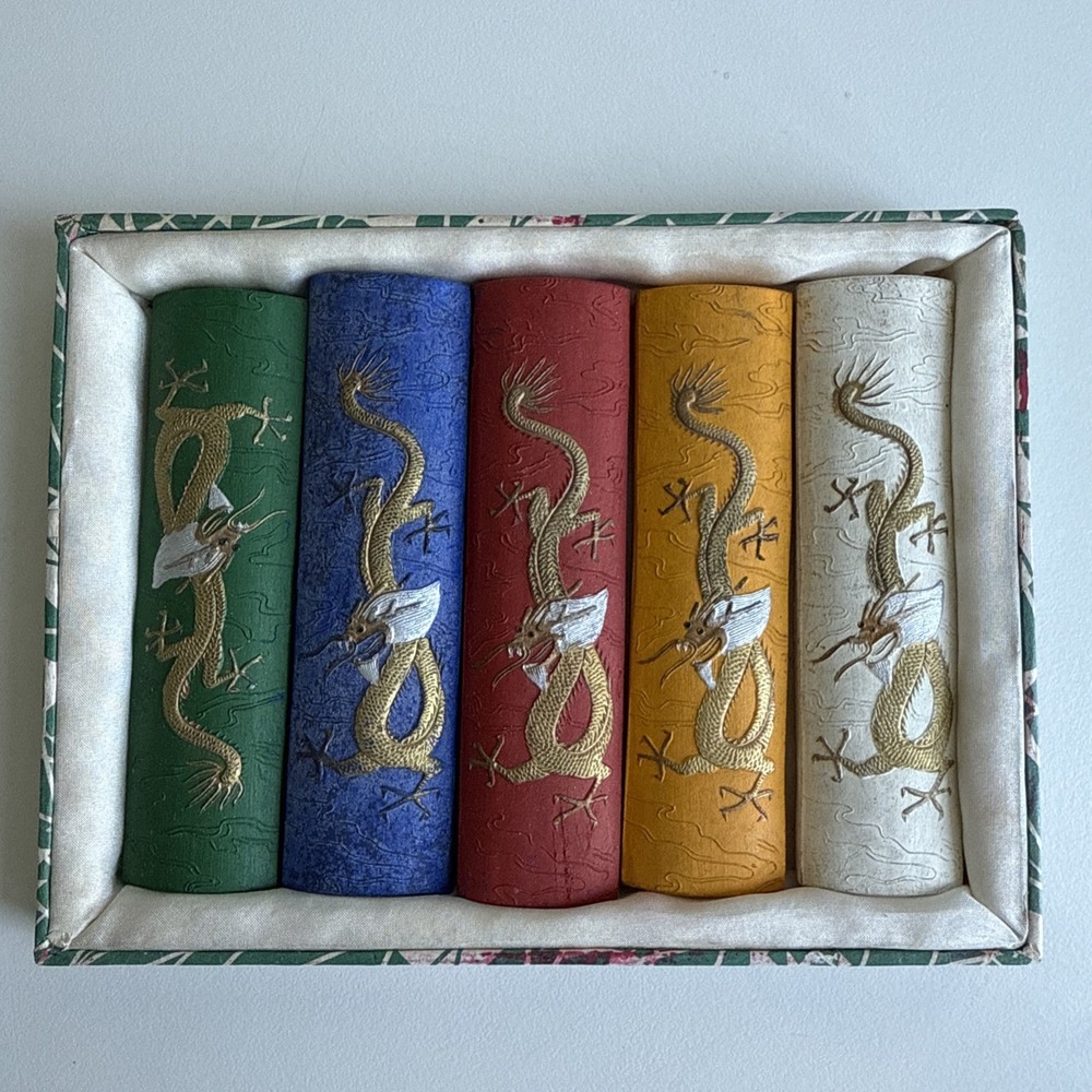 Vintage Set of 5 Colourful Ink Sticks/Ink Blocks , Chinese Calligraphy