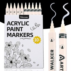 Thboxes 10 Pack White Paint Markers, Dual-Tip 1 Count (Pack of 10),