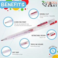 Retractable Gel Pens – Colored Pens for Adult Coloring – Cute Pen Set 24 Colors