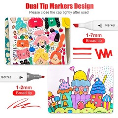 Best Taotree Alcohol Markers Set 100 Colors with Case & Holders Dual Tips Art