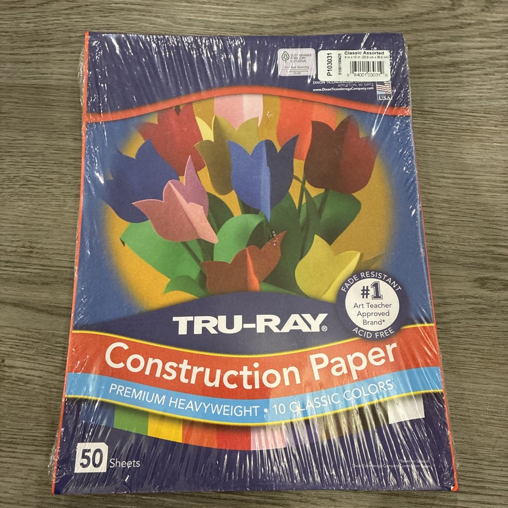 50 Sheets 9×12 Inch 10-Color Pacon Heavyweight Construction Paper P103031