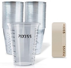 Pixiss Disposable Epoxy Resin Mixing Cups with Measurements (50-Pack) Mixing …