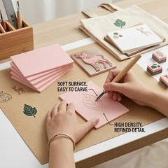 6 Pack 4″x6″ Pale Pink Rubber Stamp Carving Block Carved Brick Soft Craft