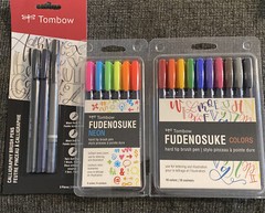 Tombow FUDENOSUKE 3 Pk. Bundle Lot Calligraphy, Colors & Neon Brush Pens 19 pc.