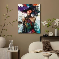 Paint by Numbers Kit for Adults Beginner,Colorful Woman Wearing a Hat Adult P…
