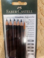 Faber-Castell Graphite Aquarelle Water-soluble Pencils assorted set of 5
