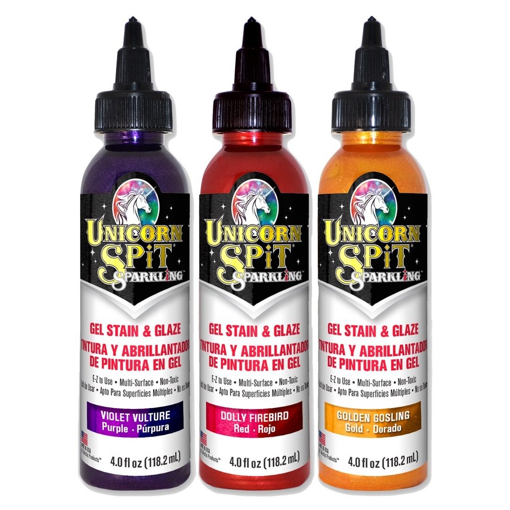 Unicorn SPiT Sparkling – Gel Stain & Glaze – 4oz Sunset Sparkle Collection – Vio