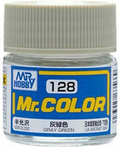 Mr. Hobby C128 Mr. Color Semi Gloss Gray Green Lacquer Paint 10ml – US
