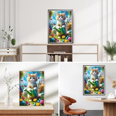 DPHERO DIY Cat Diamond Painting Kits for Adults,5D Flowers One Size, YZ398